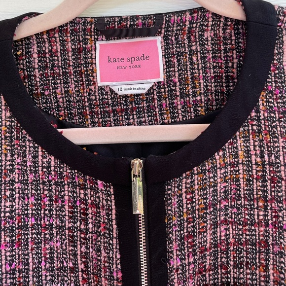 Kate Spade Pink Multi Puff Sleeve Jacket ♠️ - Picture 4 of 5